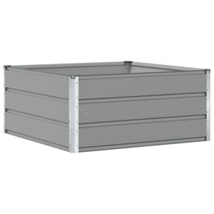 vidaXL Cvetlično korito Svetlo siva 100 x 100 x 45 cm Jeklo