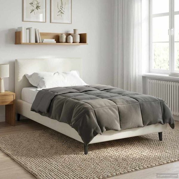 vidaXL Polna celoletna prevleka Svetlo siva 135 x 200 cm Mikrovlakna