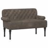 vidaXL Dvojnica s gumbi Temno siva 120 x 65 x 78 cm Umetno nubuk usnje