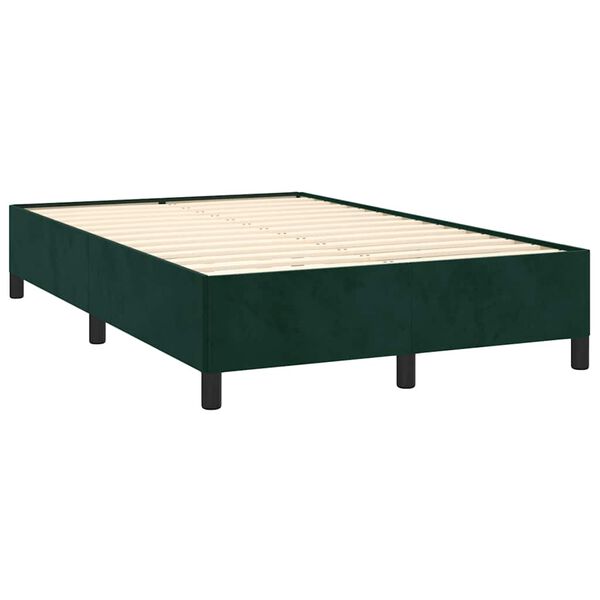 vidaXL Box spring postelja z vzmetnico temno zelen 120x190 cm žamet