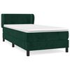 vidaXL Box spring postelja z vzmetnico temno zelen 90x190 cm žamet
