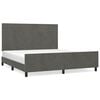 vidaXL Posteljni okvir brez vzmetnice temno siv 160x200 cm žamet