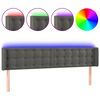 vidaXL LED posteljno vzglavje temno sivo 163x16x78/88 cm žamet