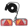 vidaXL Zadnje luči 2 kosa rdeče 24x5x14,5 cm 12V LED žarnica