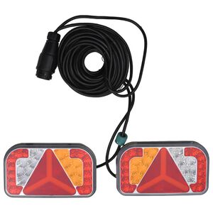 vidaXL Zadnje luči 2 kosa rdeče 24x5x14,5 cm 12V LED žarnica