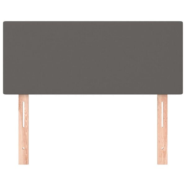vidaXL Posteljno vzglavje sivo 90x5x78/88 cm umetno usnje