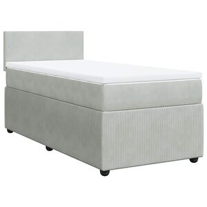 vidaXL Box spring postelja z vzmetnico svetlo siva 80x200 cm žamet