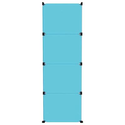 vidaXL Kockasta omarica za otroke z 12 kockami modra PP