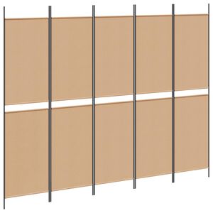 vidaXL 5-panelni pregradni steni Bež 250 x 200 cm Blago