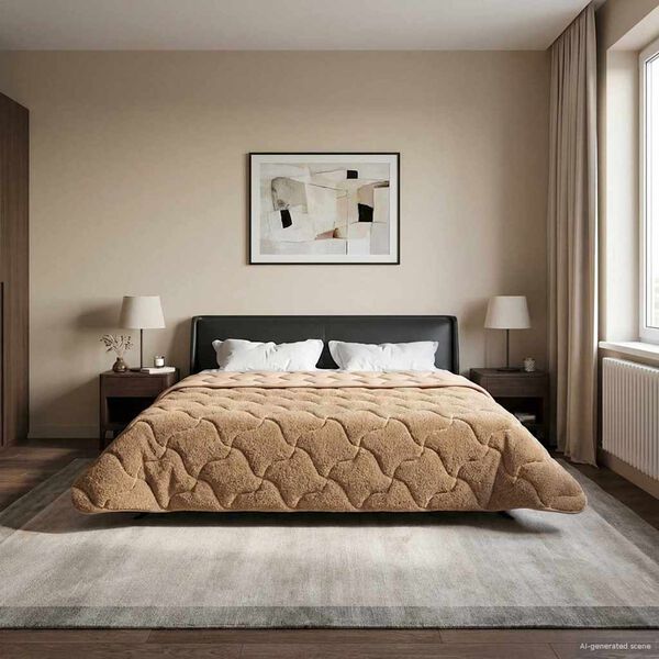 vidaXL Poletna odeja Taupe 200 x 220 cm Mikrofibra in Teddy flis