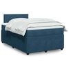 vidaXL Box spring postelja z vzmetnico modra 120x200 cm žamet