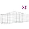 vidaXL Obokana gabionska ko&scaron;ara 2 kosa 200x50x60/80cm pocinkano železo