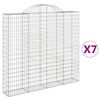 vidaXL Obokane gabion ko&scaron;are 7 kosov 200x30x180/200cm pocinkano železo