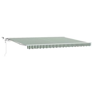 vidaXL Vlečna tenda Zelena in Bela 450 &times; 300 cm Poliester
