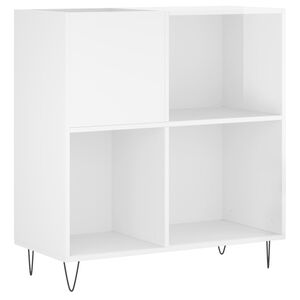 vidaXL Omarica za gramofonske plo&scaron;če sijaj bela 84,5x38x89 cm inž. les