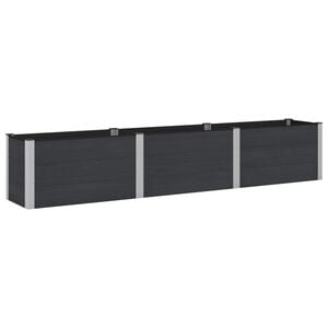 vidaXL Vrtna visoka greda Črna 300 x 50 x 54 cm