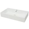 vidaXL Umivalnik z odprtino za armaturo bela keramika 76x42,5x14,5 cm