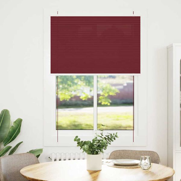 vidaXL Plisirana senčila Bordeaux Red 100x150 cm &Scaron;irina tkanine 99,4cm