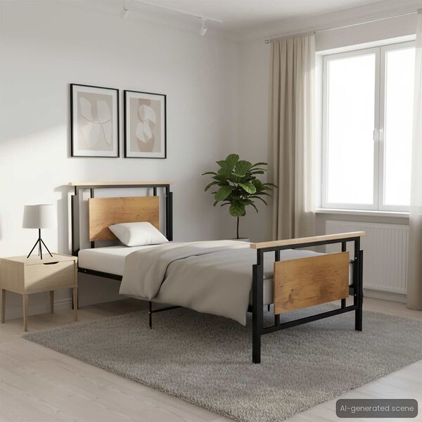 vidaXL Posteljni okvir kovinski 100x200 cm