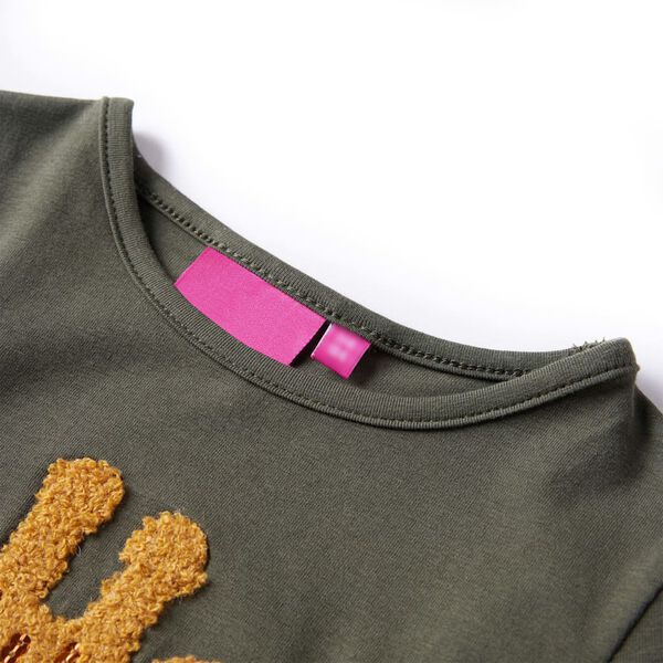 Otro&scaron;ka majica z dolgimi rokavi kaki 116