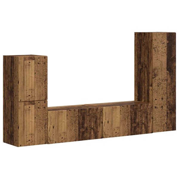 vidaXL Komplet TV omaric 4 pcs Star les Konstruiran les