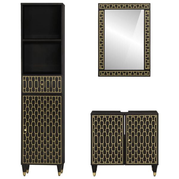 vidaXL Kopalniška garnitura 3-delna trden mangov les