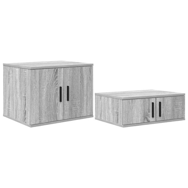 vidaXL Omarica za shranjevanje 2 pcs Siva Sonoma 127 x 41 x 40 cm