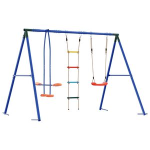 vidaXL Zunanji swing komplet večbarvno Jeklo in PE