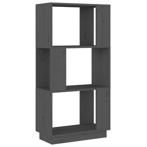 vidaXL Knjižna omara/pregrada siva 51x25x101 cm trdna borovina