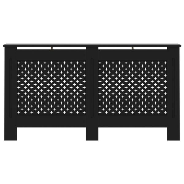 vidaXL Pokrov za radiator črn 152x19x81,5 cm mediapan
