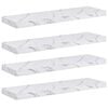 vidaXL Stenska polica 4 kos Beli marmor 80 x 23,5 x 3,8 cm