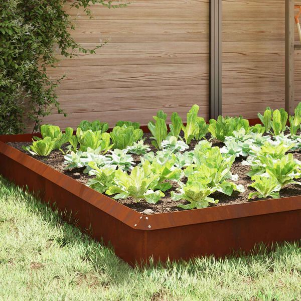 vidaXL Ograje proti polžem 16 pcs Rjav Vremensko odporno jeklo