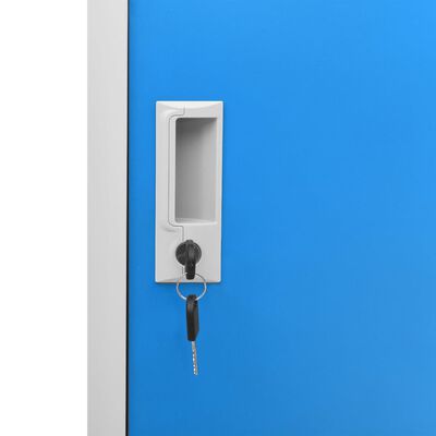 vidaXL Omara s ključavnico 2 kosa siva in modra 90x45x92,5 cm jeklo