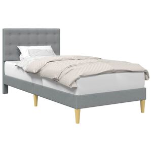 vidaXL Konstrukcija postelje z vzglavjem Svetlo siva 80 x 200 cm Blago