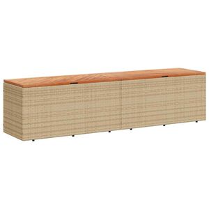 vidaXL Vrtna &scaron;katla za shranjevanje bež 220x50x54 cm PE ratan akacija