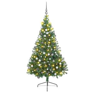 vidaXL Umjetna preddekorirana božićna jelka Zelena 180 cm PVC