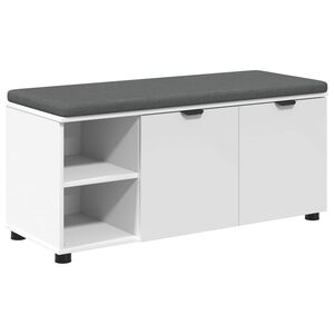 vidaXL Haldna klop z blazino Enobarvno Bela 100 x 38 x 46 cm