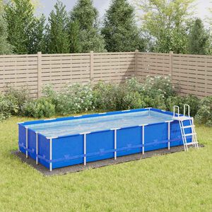 vidaXL Podloga za bazen svetlo siva 550x280 cm poliestrski geotekstil