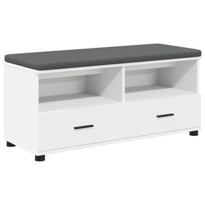 vidaXL Haldna klop Bela 100 x 38 x 46 cm Oblikovan Les in Tkanina