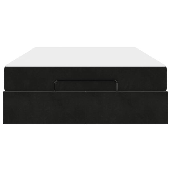 vidaXL Posteljni okvir z vzmetnico z vzmetnico 2 pcs Črna Žamet