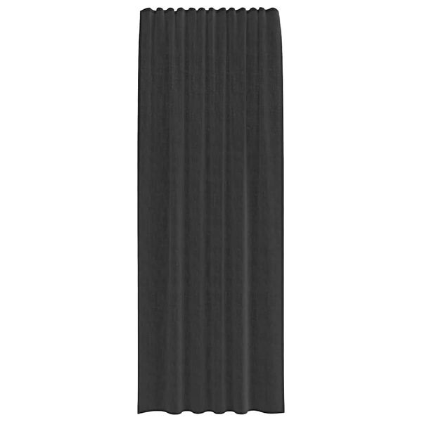 vidaXL Voile zavese z rod žepi 2 kosa črna