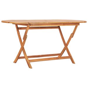 vidaXL Zložljiva vrtna miza 160x80x75 cm trdna tikovina