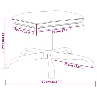 vidaXL Stolček za noge krem 60x60x36 cm blago