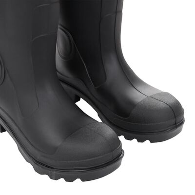 vidaXL Dežni škornji z odstranljivimi nogavicami črni velikost 40 PVC