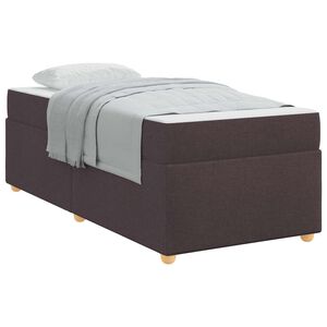 vidaXL Konstrukcija postelje z vzmetnico Temno rjava 80 x 200 cm blago