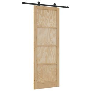 vidaXL Drsna vrata ORKDAL Naravna 83 x 232 cm Trdna borovina