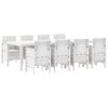 vidaXL Komplet za jedilnico v vrtu 9 pcs Svetlo siva Polt rattan