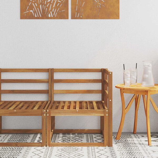 vidaXL Zunanja kotna sedežna garnitura Masiven les akacije Naravna