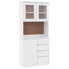 vidaXL Komoda ALTA bela 77x35x165 cm trdna borovina