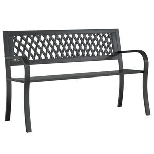 vidaXL Vrtna klop črna 120 cm jeklo